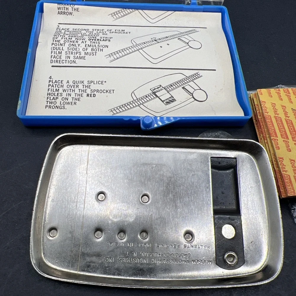 Vtg 50s Hudson Quik Splice 8mm Movie Film Automatic Butt Splicer Patent Pending